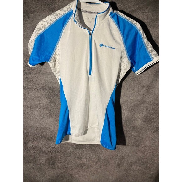 Cannondale Tops - Cannondale Women Small Cycling Jersey Blue White Floral 1/4 Zip 3 Pocket